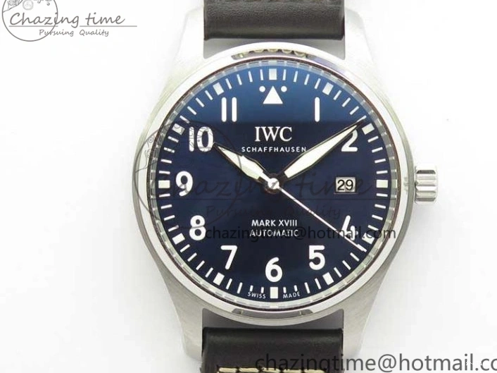 MIROTIME 0203 MARK XVIII Le Petit Prince IW327004 SS FKF 1:1 Best Edition Blue Dial On Brown Leather Strap Trendsetting 7117